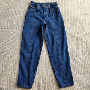 Vintage Middy British Raj Juniors 9 Denim Blue Jeans Tapered Leg High 27" Waist